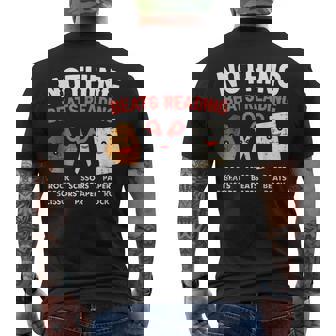 Rock Paper Scissors Vintage Nothing Beats Reading Hand Game Men's T-shirt Back Print | Seseable UK