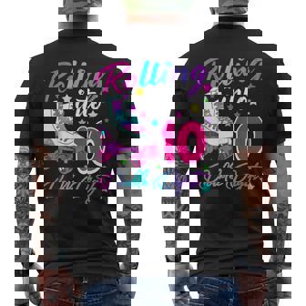 Rolling Into 10 Double Digits Roller Skates 10Th Birthday Men's T-shirt Back Print | Mazezy