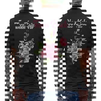 Rose Bouquet Wedding Hen Party Team Bride Men's Back Print T-Shirt - Monsterry