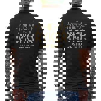 Ryker Just Did I Personalized Last Name Men's T-shirt Back Print - Thegiftio