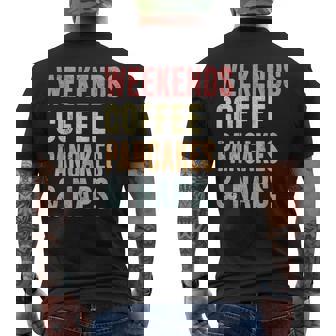Weekends Coffee Pancakes And Naps Syrop Football Breakfast Men's Back Print T-Shirt - Monsterry