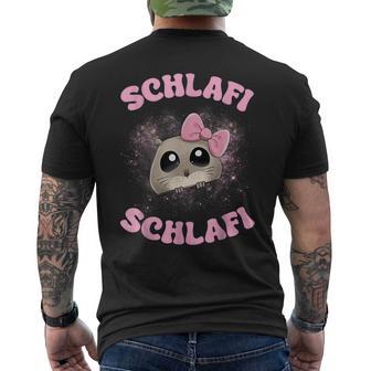 Sad Hamsti Schlafi Schlafi Hamster T-Shirt mit Rückendruck - Geschenkecke