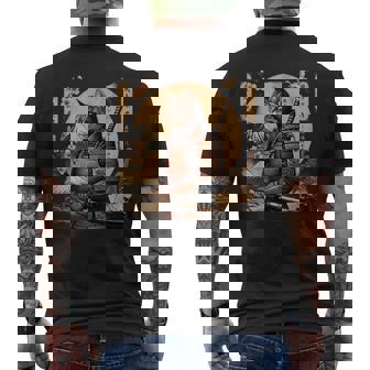 Samurai Cat Ninja Aesthetic Japanese Katana Tokyo Culture Men's T-shirt Back Print - Thegiftio