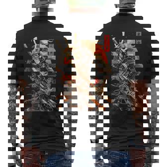 Samurai Skeleton Japanese Kanji Samurai Warrior Skeleton Men's T-shirt Back Print | Mazezy