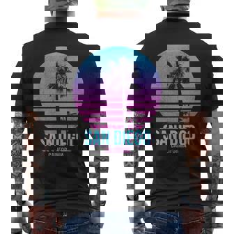 San Diego California Intage Rétro Motif Palmier T-shirt imprimé au dos - Cadeauxyz