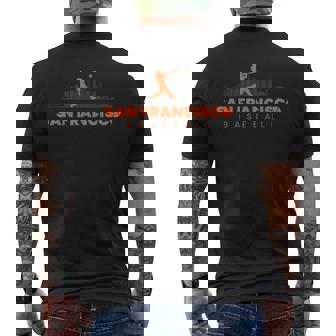 San Francisco Baseball Minimalist Vintage Baseball Lover Men's T-shirt Back Print | Seseable UK