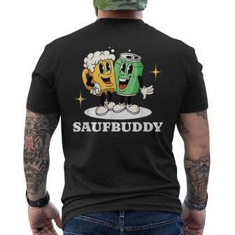 Saufbuddy Partnerlook Party Outfit Bier Liebhaber Motto T-Shirt mit Rückendruck - Seseable