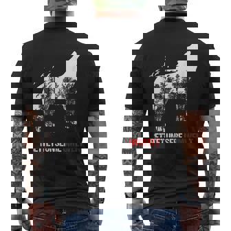 Save The Environment Wolf Silhouette Forest Animal Nature Conservation Men's T-shirt Back Print - Monsterry