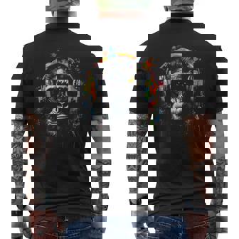 Scimmia Musica Colorato Musicisti Animali Tema Animale Giungla Arte Scimmia T-shirt da uomo con stampa posteriore - Novitaregali