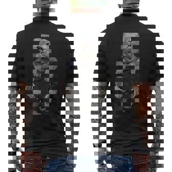 Scottish Cat Pocket Ripper Pocket Scottish Cat Lover Gift Men's Back Print T-Shirt - Monsterry