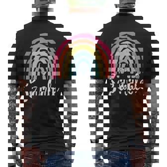 Sé Amable Spanish Bilingual Teacher Be Kind Boho Rainbow Men's Back Print T-Shirt - Monsterry