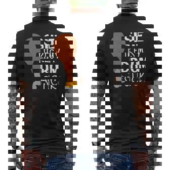 She Likes My Drum Stick Turkey Autumn Thanksgiving Couples Men's T-shirt Back Print - Thegiftio UK
