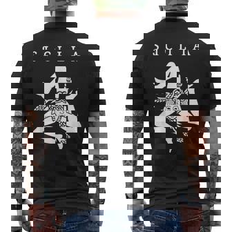 Sicilia Bandera Sicilia Palermo Italia Camiseta Hombre Estampado Espalda - Regaloses