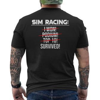 Simracing Gaming Sring Wheel Racing Game Simulator T-Shirt mit Rückendruck - Geschenkecke