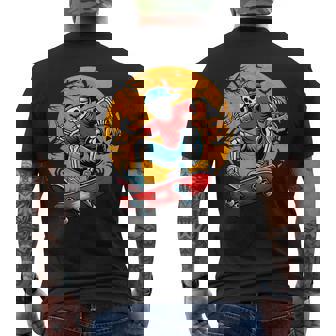 Skateboarding Skeleton Pumpkin Skateboard Halloween Men's T-shirt Back Print - Thegiftio UK
