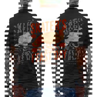 Skater's Feast Day Skateboarding Turkey Men's T-shirt Back Print - Monsterry