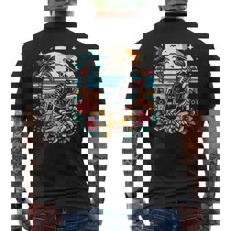 Skeleton On The Beach Traditional Tattoo Artist Inked Men's T-shirt Back Print - Thegiftio UK