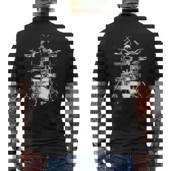 Skeleton Percussionist Drummer Halloween Rock & Roll Music Men's T-shirt Back Print | Seseable UK