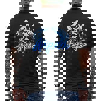 Ski Aspen Colorado Cool Mountain CO Snowmass Ski Gear Men's Back Print T-Shirt - Monsterry