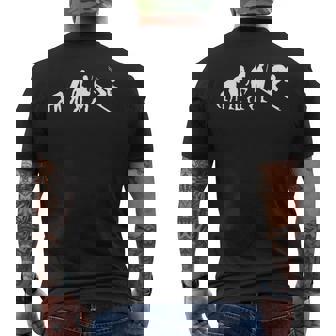 Ski Evolution Of Skiing Downhill Ski Slopes Skiing Men's Back Print T-Shirt - Monsterry