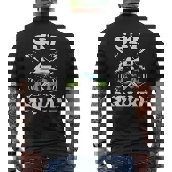 Ski Squad Cool Skiing Skier Vacation Goggles Snow Mountain Men's Back Print T-Shirt - Monsterry
