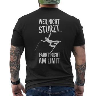 Skiing Apres Ski Slogan Hobby Skier T-Shirt mit Rückendruck - Geschenkecke