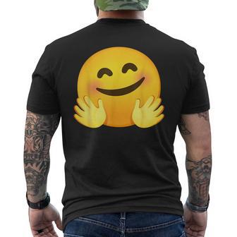 Smiling Face With Hugging Hands Emoticon Men's T-shirt Back Print - Thegiftio UK