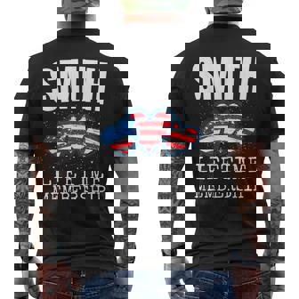 Smith Family Reunion America July 4Th Usa Heart Men's T-shirt Back Print - Monsterry