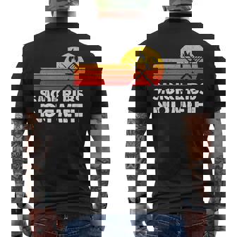 Smoke Brisket Not Meth Ribs Quote Bbq Home Cook Dad Men Men's T-shirt Back Print - Monsterry