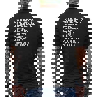 Snakes And Bees And Cats Oh My Fun Car Reference Men's Back Print T-Shirt - Monsterry