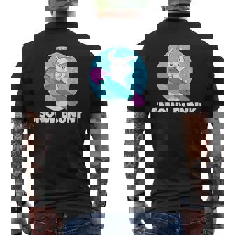 Snow Bunny Cute Rabbit Winter Snow Skiing Ski Lover Men's Back Print T-Shirt - Monsterry