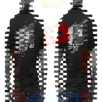 Soccer Switzerland Flag Football Team Footballer Men's T-shirt Back Print - Thegiftio