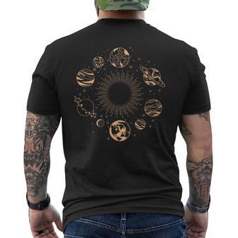 Solar System Planets Space Science Galaxy Astrology Universe Men's T-shirt Back Print | Seseable UK