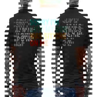 Sorry I'm Late My Dog Was Sitting On Me Retro Vintage Dog Te Men's T-shirt Back Print - Monsterry