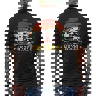 Stay Class C Rv Camper Camping Distressed Retro Sunset Men's T-shirt Back Print - Monsterry