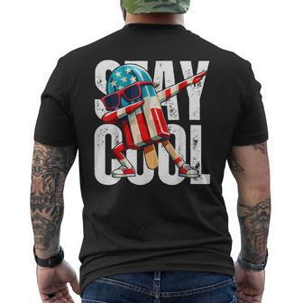 Stay Cool 4Th July Boys Popsicle Usa Flag American Men's T-shirt Back Print - Monsterry