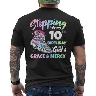 Stepping Into My 10Th Birthday 10 Years Old Ten Birthday Men's T-shirt Back Print - Thegiftio UK