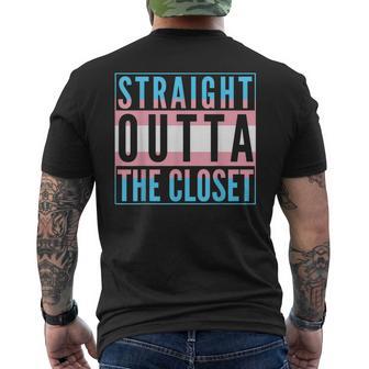 Straight Outta The Closet Trans Love Pride Lgbt Gay Men's T-shirt Back Print - Monsterry