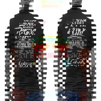 Straight Trippin Couples Vacation Travel Honeymoon Matching Men's T-shirt Back Print | Mazezy