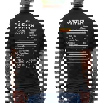 Stuffing Nutrition Facts Thanksgiving For Family Men's T-shirt Back Print - Monsterry