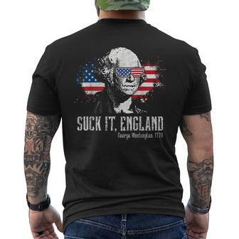 Suck It England George Washington 1776 Usa 4Th Of July Men's T-shirt Back Print - Monsterry UK