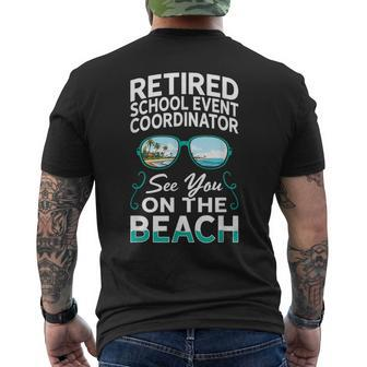 Sunglasses Beach Retired School Event Coordinator Men's T-shirt Back Print - Monsterry UK