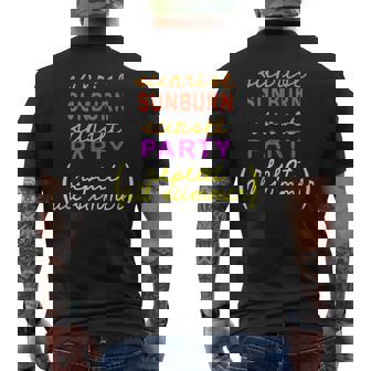 Sunrise Sunburn Sunset Party Repeat All Summer Long Men's T-shirt Back Print - Monsterry