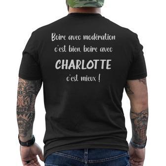 Super Charlotte Apéro Humoristique Boire Avec Charlotte T-shirt imprimé au dos - Cadeauxyz