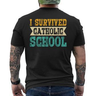 I Survived Catholic School School Memories Men's T-shirt Back Print - Monsterry AU
