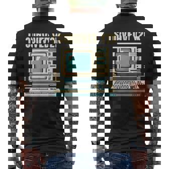 I Survived Y2k Computer Year 2000 Survivor Men's T-shirt Back Print | Mazezy