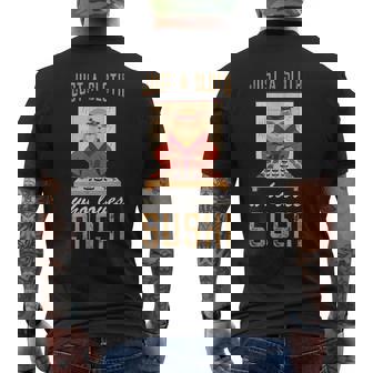 Sushi Sloth Sushi Lover Asia Restaurant Japanese Restaurant Men's Back Print T-Shirt - Monsterry