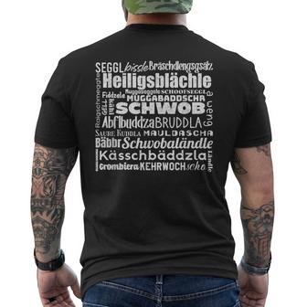 Swabian Lernen Swabian Word Salad Schwobaländler T-Shirt mit Rückendruck - Geschenkecke