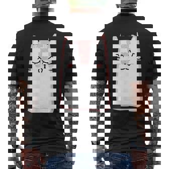 Sweet Cute Pink Fluffy Cat Graphic Kittens Lover Men's Back Print T-Shirt - Monsterry