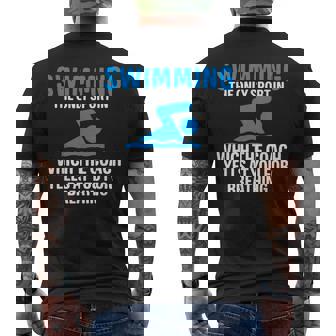 Swimming Only Sport Coach Yells At You For Breathing Men's Back Print T-Shirt - Monsterry